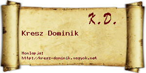 Kresz Dominik névjegykártya